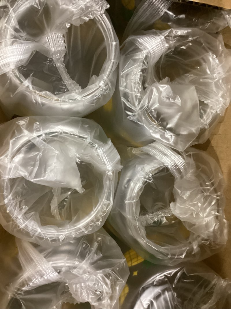 Whaline 20Pcs Pineapple Plastic Cups with Lids and Straws Clear Party Drinking Cups Reusable Tumbler