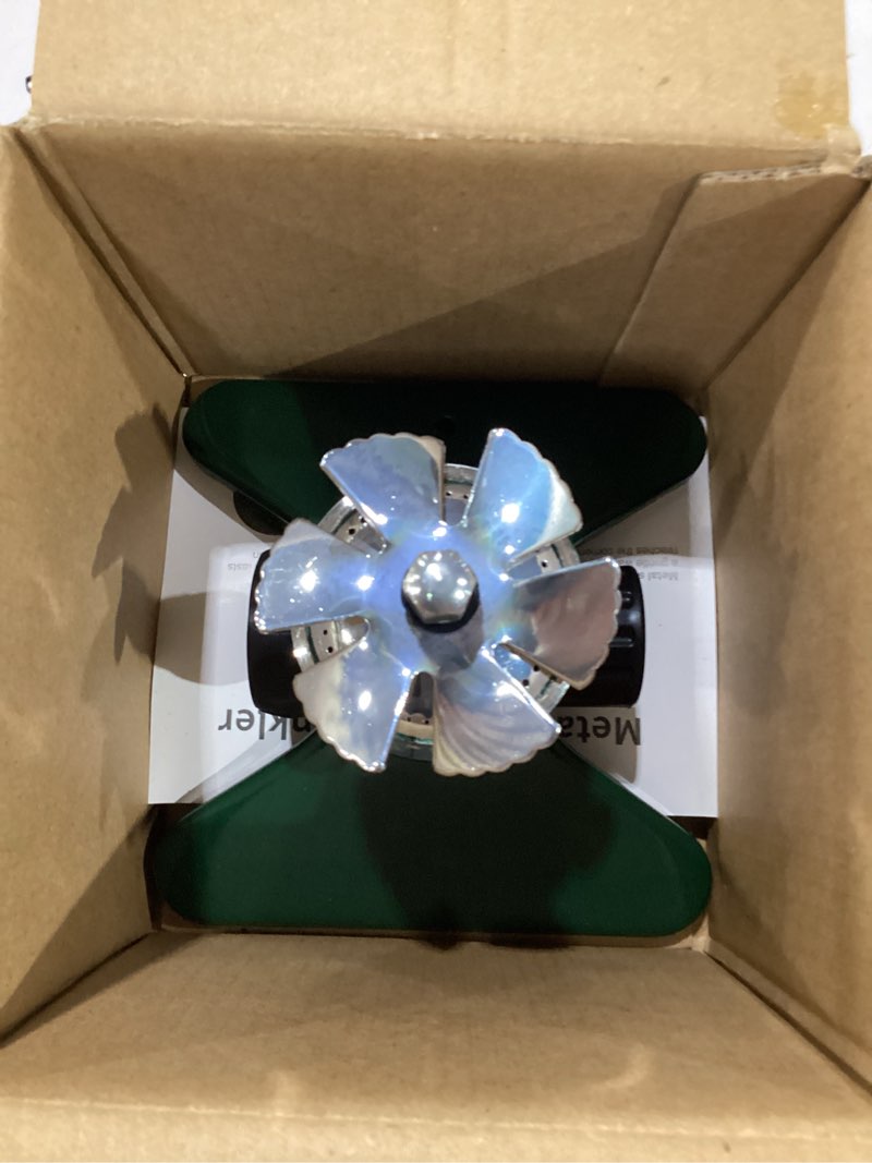 Condition photo showing New/Like New for biswing 1 pack lawn sprinkler, heavy duty metal square garden sprinkler, 360 degree large area irrigation, connectable rotating automatic water sprinklers for yard lawn garden watering