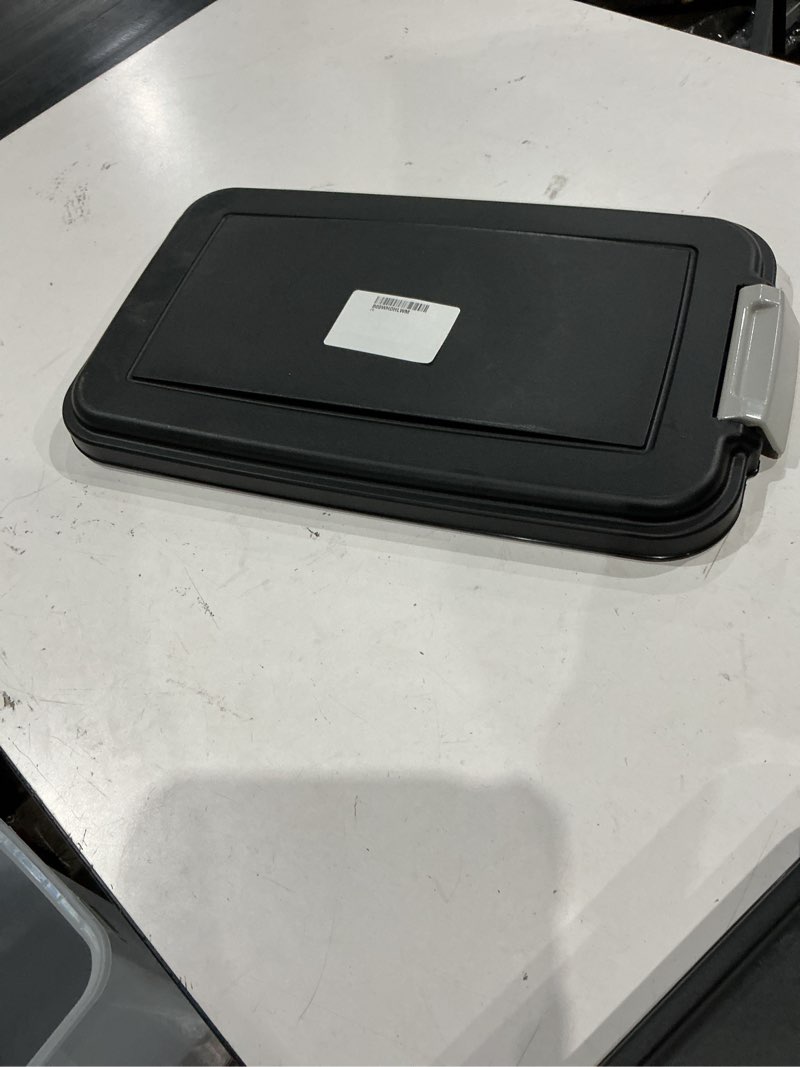 Condition photo showing New/Like New for iris usa dog food storage container, up to 38 lbs, black, made in usa | wheels for mobility, airtight seal, bpa-free, best for bird seed, cat food, cat litter, chicken feed, pellets 38 lbs black