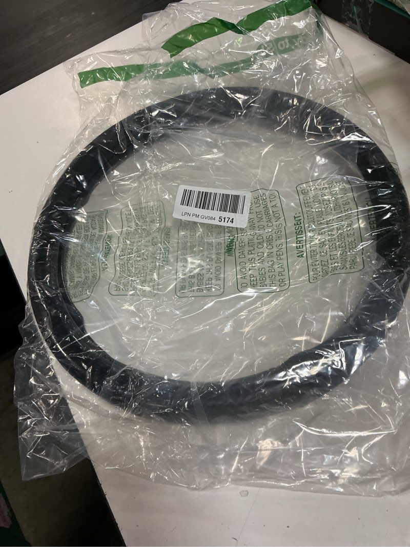 Condition photo showing Good Condition for universal steering wheel cover - microfiber leather, 15 inch, anti-slip, breathable, odorless car steering wheel protector, suv accessory (bright black)