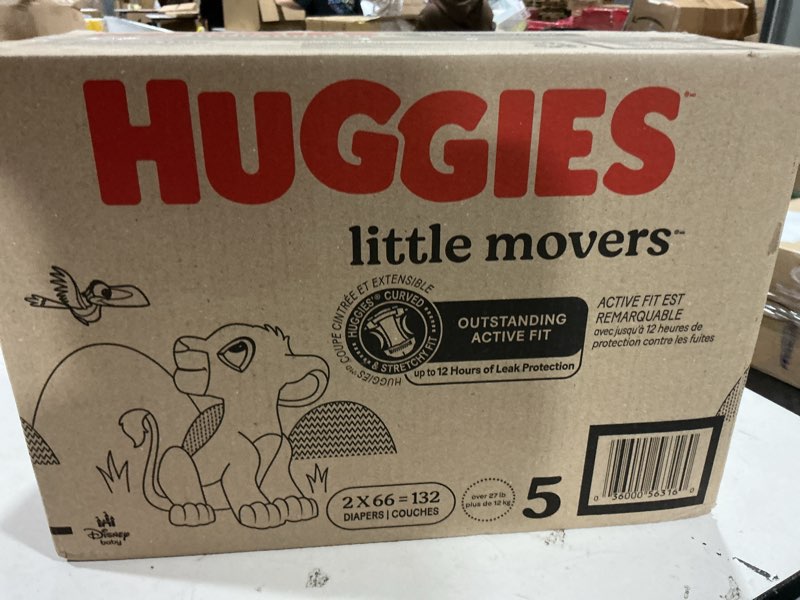 Condition photo showing New/Like New for Huggies Little Movers Disposable Diapers - Econ+ Pack - Size 5 - 132ct