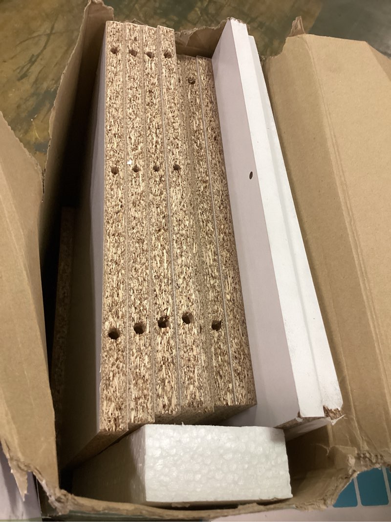 Condition photo showing As Is for ClosetMaid Selectives 48 in. W - 112 in. W White Reach-In Tower Wall