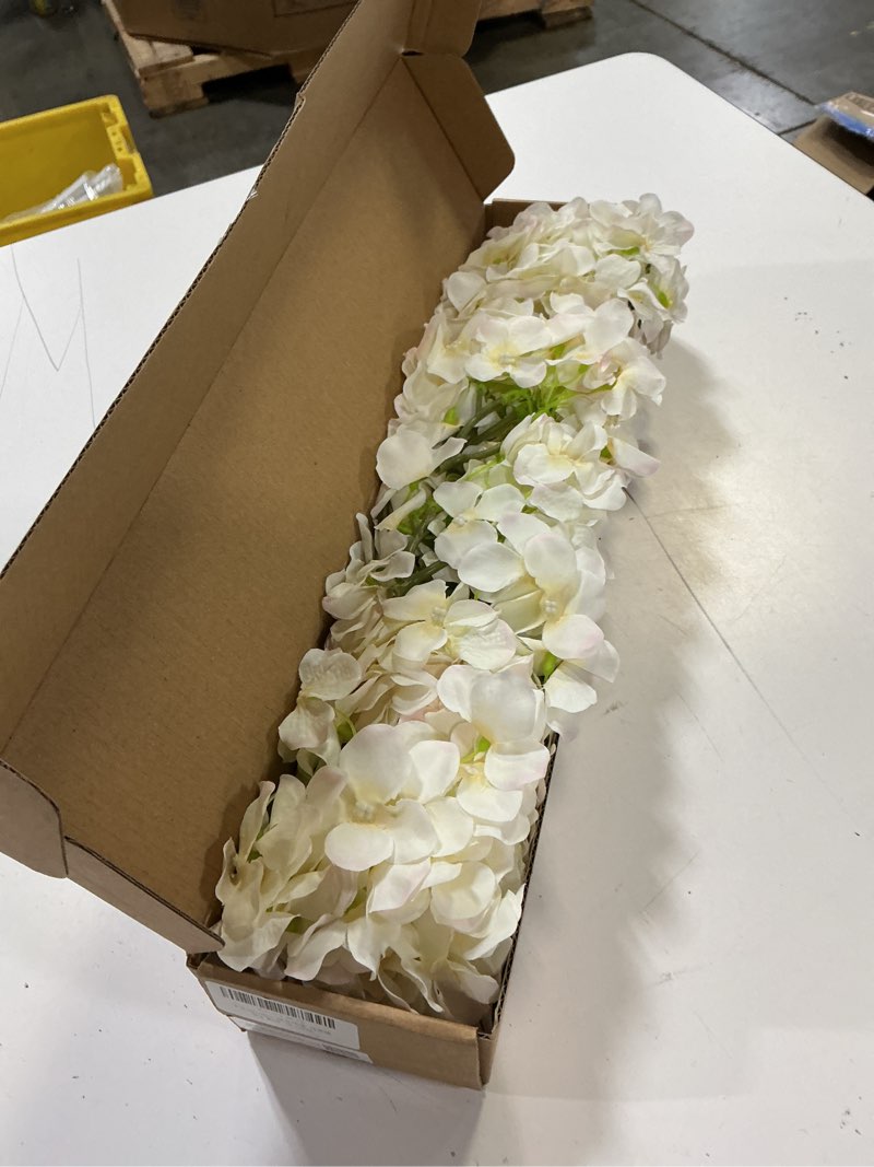Condition photo showing Good Condition for jinwoe boho silk hydrangea artificial flowers, 5pcs cream 20inch large lifelike flowers,artificial hydrangeas for indoor bouquet table centerpieces home outdoor wedding cream 20 inches