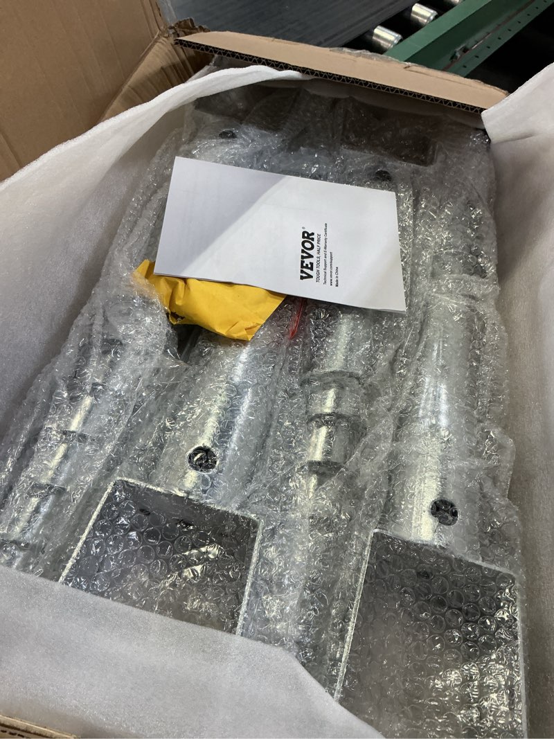Condition photo showing Good Condition for vevor ground screw, no dig ground anchor 4 pack 3.94 x 2.76 x 27.56 in diy screw in stake, includes 6 lag bolts & a rebar, u-shape heavy duty steel post holder, great for mailbox and fence posts 3.94 x 2.76 x 27.56 inches 4