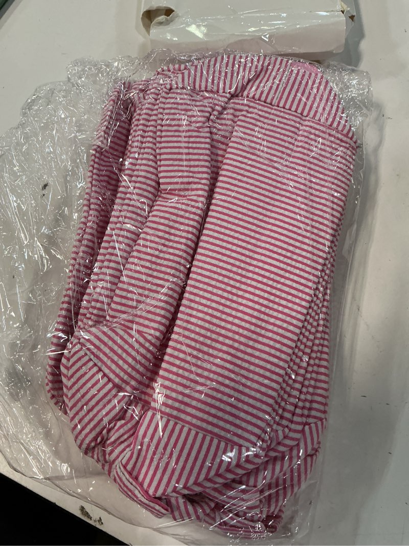 Condition photo showing Good Condition for sanwuta 6 seersucker cosmetic bag bulk striped makeup bag for women aesthetic cute travel toiletry organizer preppy storage pouch for wedding bridesmaid mother's day teacher gift (large,pink) large pink 6