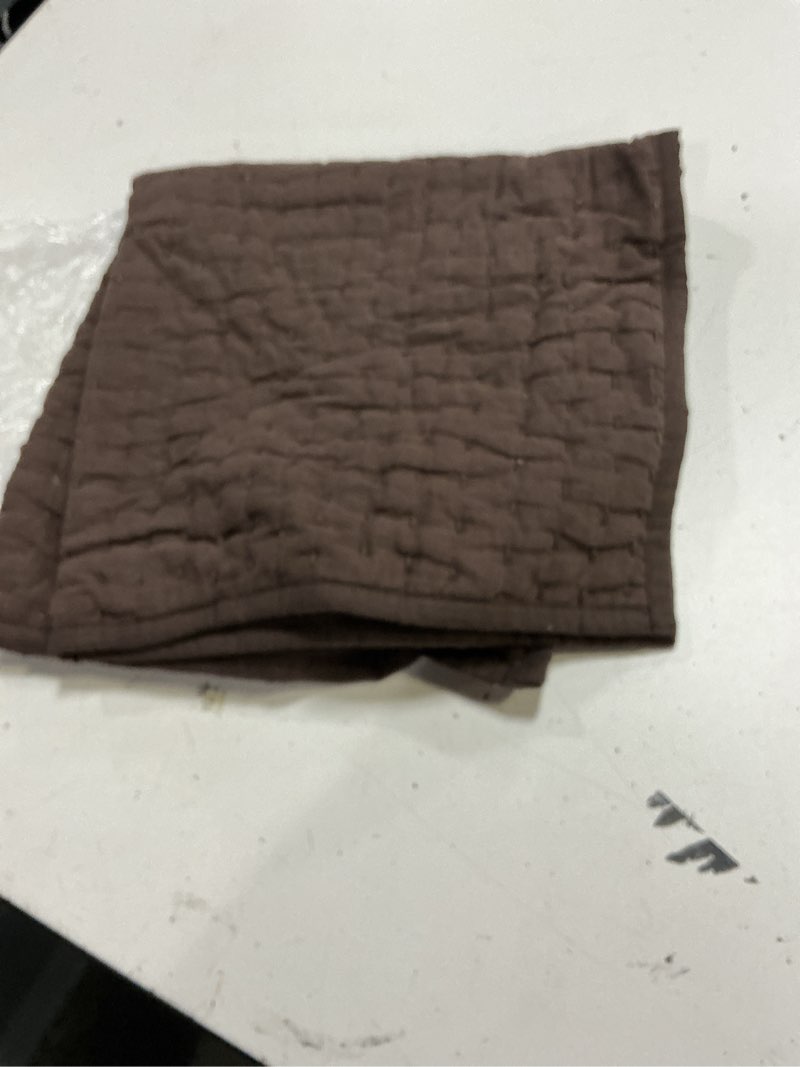 Condition photo showing Good Condition for european linen cotton stitch quilted euro sham, euro, espresso