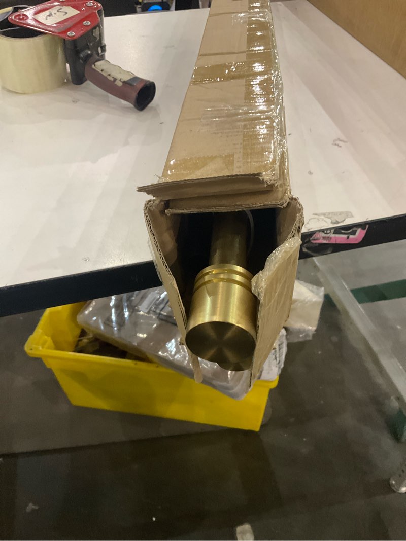 Condition photo showing As Is for Double Curtain Rods 72-144 Inches for Windows, 1 Inch Diameter Adjustable Heavy Duty Drapery Rod with Aluminum Alloy Brackets and Finials, Modern Stylish Dual Curtains Rod, Brushed Gold Brushed Gold 72"-144"