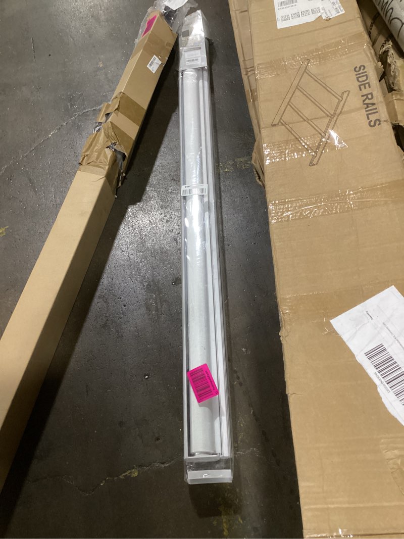 Condition photo showing As Is for Persilux Zebra Blinds for Windows, Cordless Roller Shades Window Treatments (57" W x 72" H, White) Light Filtering Dual Layer Roller Window Shades Light Filtering Sheer Shades for Home and Office 57"W x 72"H White