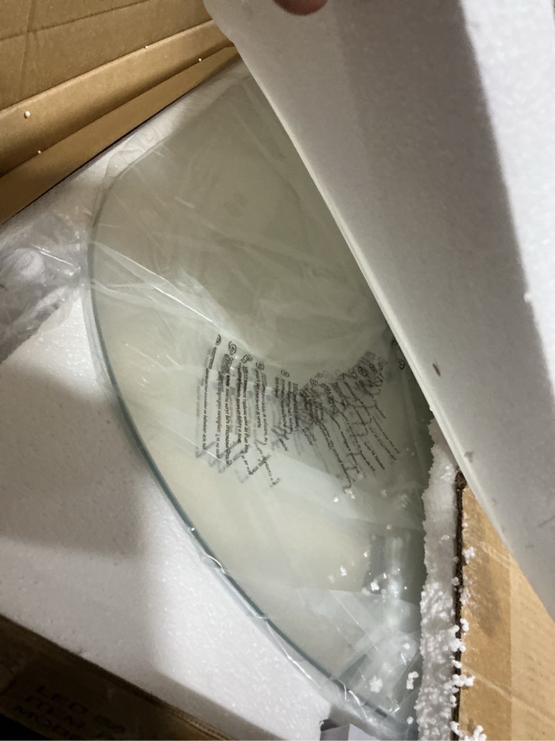 Condition photo showing Good Condition for TETOTE 24x36 Inch Oval LED Mirror, Backlit, Anti-Fog, Dimmable, Wall Mounted, Modern Style, Frameless, Metal Frame, Bathroom Wall Mirror