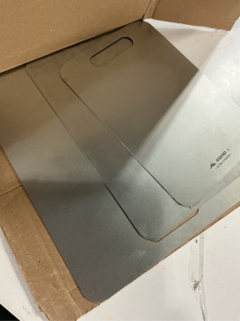 Condition photo showing Good Condition for 3-Pack Titanium Cutting Board Set, Non-Slip & Double-Sided Design, 100% Pure Titanium Food-Grade Non Toxic Cutting Board, Knife-Friendly, Dishwasher Safe