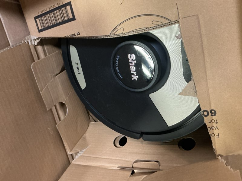 Condition photo showing As Is for Shark Robot Vacuum & Mop Combo, Powerful Suction, Matrix Plus, 60-Day Debris Capacity, HEPA Bagless Self Empty Base, Sonic Mopping, Home Mapping for Pet Hair - Carpets & Hardfloor, AV2610WA Wet and Dry Self-Empty (Gold/Black)