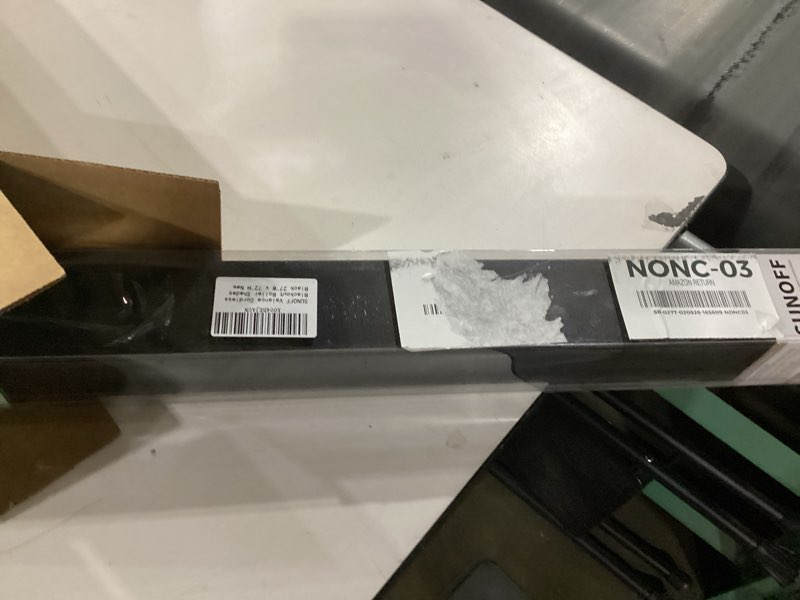 Condition photo showing New/Like New for Cordless Blackout Roller Shades Blinds for Windows Free-Stop,Pull Down Room Darkening with Valance,Thermal Insulated Woven Fabric Window Door Blinds for Home,Office,Black 27" W x 72" L 27"W x 72"H Black