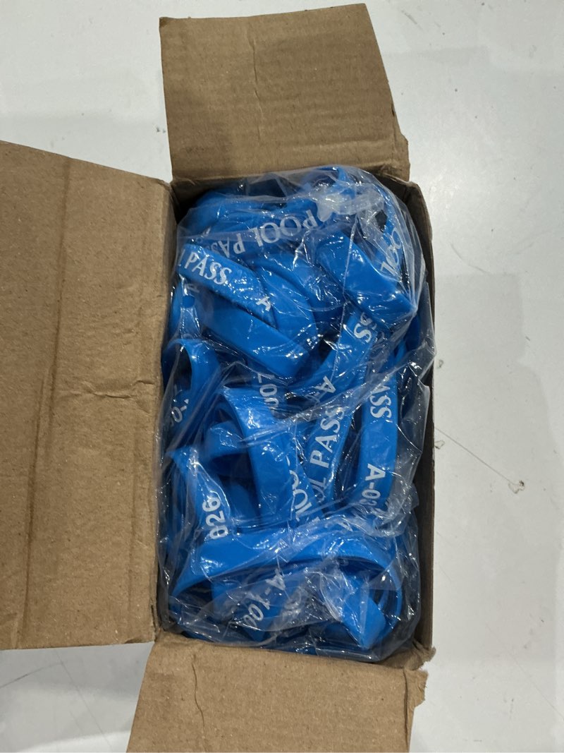 Condition photo showing Good Condition for feifeiya 100 pcs pool pass silicone wristbands numbers a001-a100 k001-k100 id bracelets name tag bracelet waterproof id band for pool (blue)