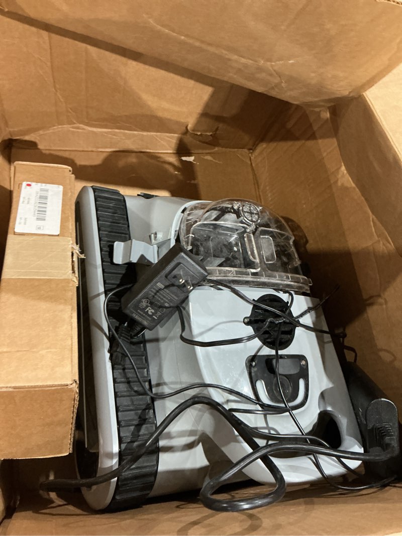Condition photo showing As Is for cordless robotic pool cleaner -pool vacuum 180w brushless motor, 45,000pa suction, wall climbing, sonar navigation, 3 modes automatic pool robot for inground & above-ground pools up to 2150 sq. ft. gray