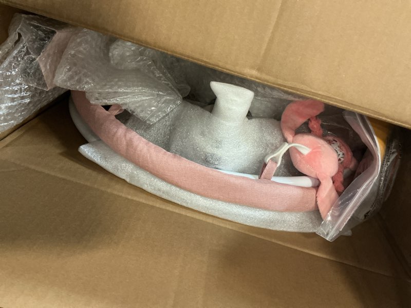 Condition photo showing Good Condition for Baby Swing for Infants, Electric Baby Swing with Bluetooth, Portable Infant Swing with 5 Speeds, 10 Lullabies, 5-Point Harness & Remote Control, for Newborns Infants Indoor Outdoor Use (Pink)