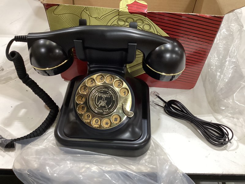 Condition photo showing Good Condition for retro rotary phones for landline classic corded desk phone, vintage old fashioned rotary telephone with ringer off & redial function for home house