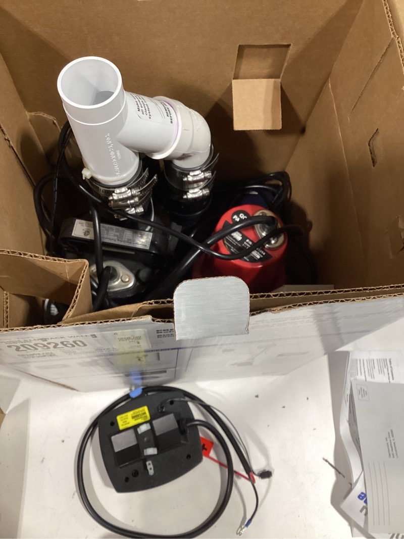 Condition photo showing As Is for basement watchdog 1/3-hp 115-volt 62-gpm cast iron submersible sump pump