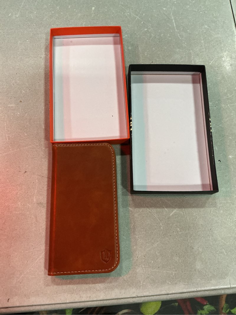 Condition photo showing Good Condition for shieldon case for iphone 15 2023, genuine leather wallet book case magnetic rfid blocking credit card holder kickstand shock absorbing cover compatible with iphone 15 6.1" - retro brown brown - retro