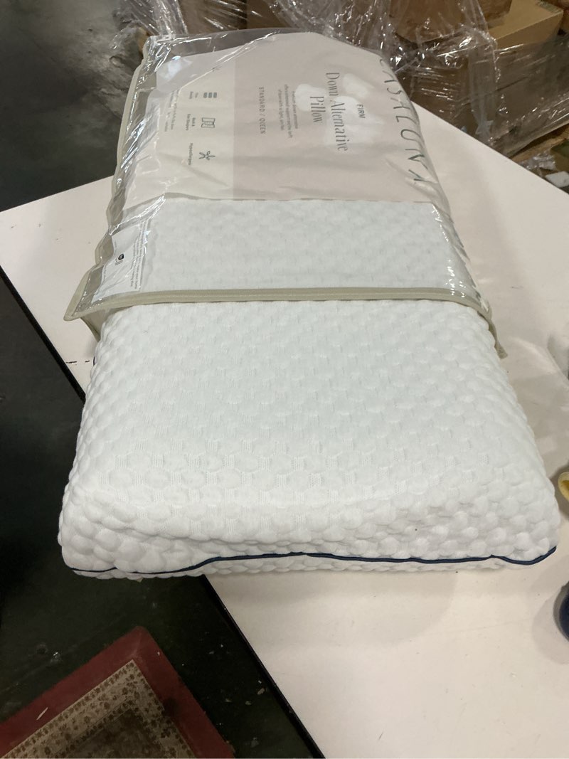 Condition photo showing Good Condition for Standard/Queen Machine Washable Firm Down Alternative Pillow - Casaluna™: Hypoallergenic, 300 Thread Count Cotton