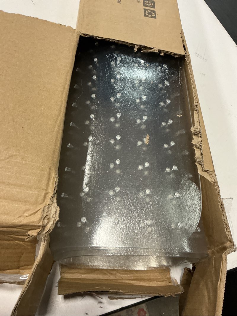 Condition photo showing As Is for office chair mat for carpets, clear computer desk chair mat for low carpeted floors, thick and sturdy carpet protector, easy glide and flat without curling (30'' x 48'' rectangle) 48" x 30" rectangle