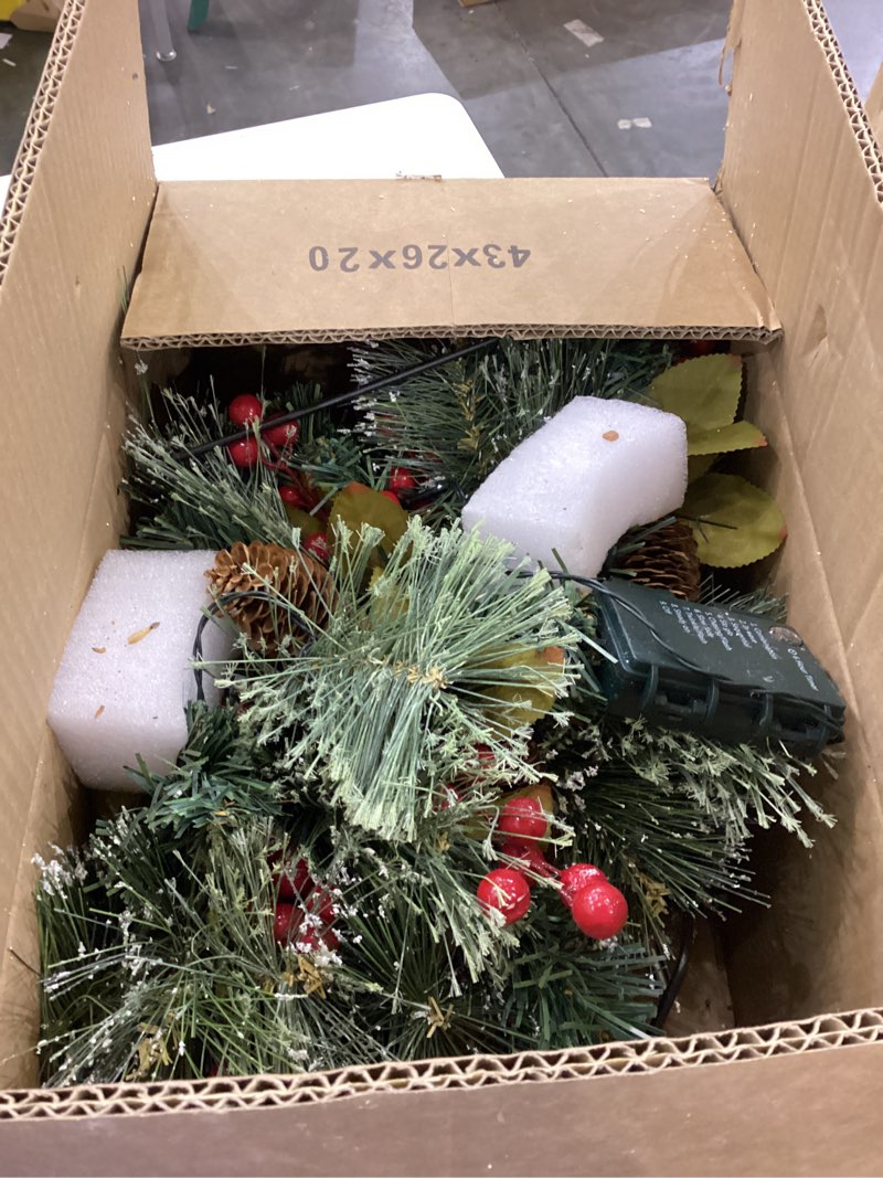 Condition photo showing New/Like New for 2 Pack Pre-lit Christmas Urn Filler, Light Up 8 Modes & Timer, Artificial Mini Xmas Pine Trees with Tripod Stake, Battery Powered for Outdoor Pathway, Porch, Yard Decorations