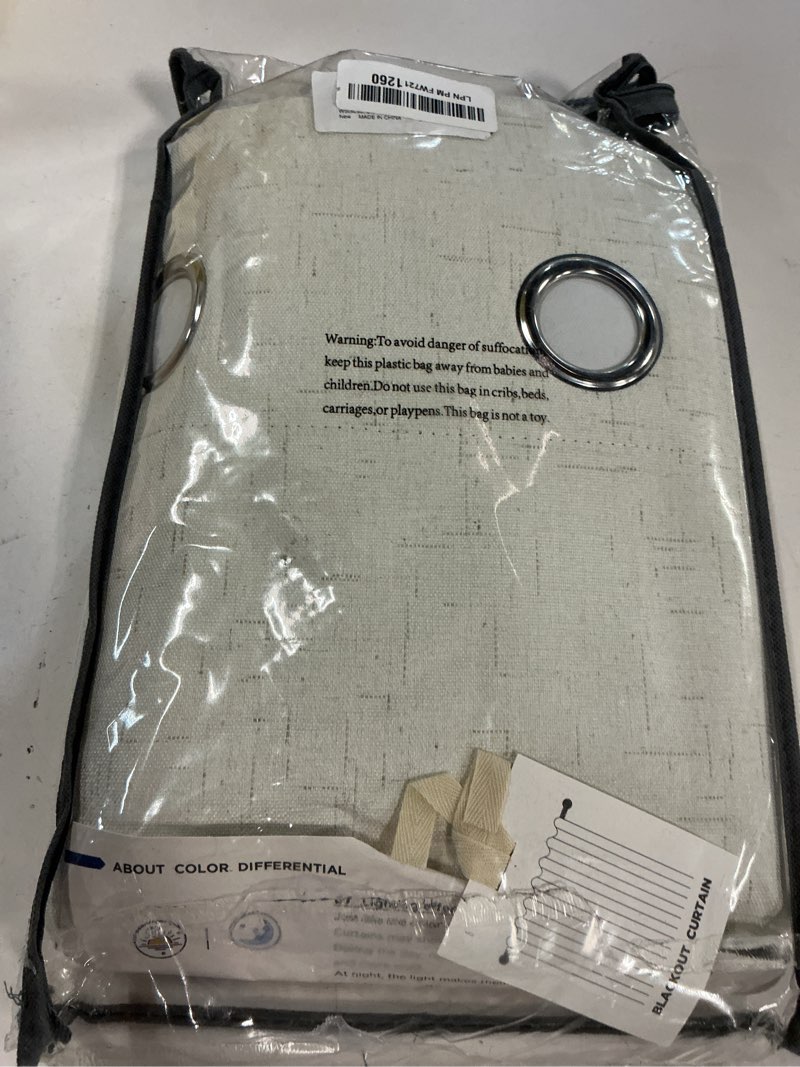 Condition photo showing New/Like New for inovaday 100% blackout curtains for bedroom, black out curtains 90 inch long, clip rings linen blackout drapes, thermal insulated room darkening for living room, 2 panels - cream,w50xl90 cream 50"w x 90"l (pack of 2)