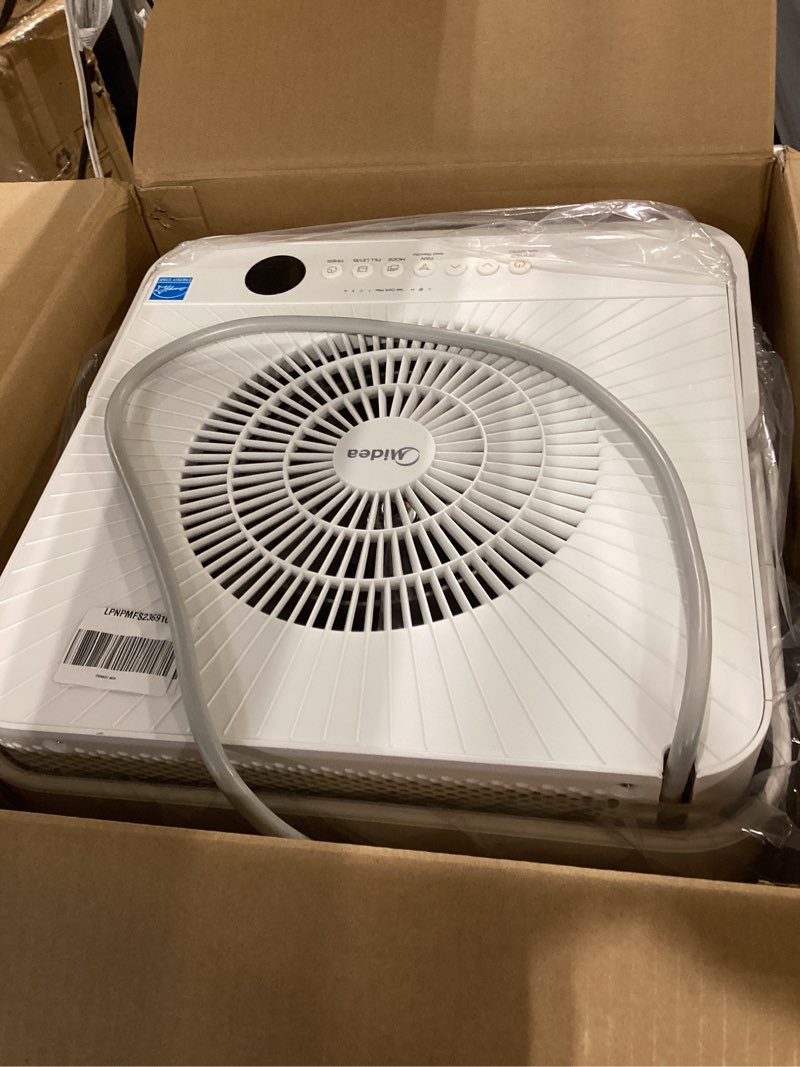 Condition photo showing Good Condition for midea cube 50 pint dehumidifier for basement and rooms at home for up to 4,500 sq. ft., smart control, compatible with alexa (white), drain hose included
