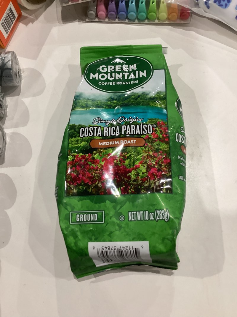 Condition photo showing New/Like New for Green Mountain Coffee  Costa Rica Paraiso  Medium Roast  Fair Trade Certified Ground Coffee  Bagged 10 oz