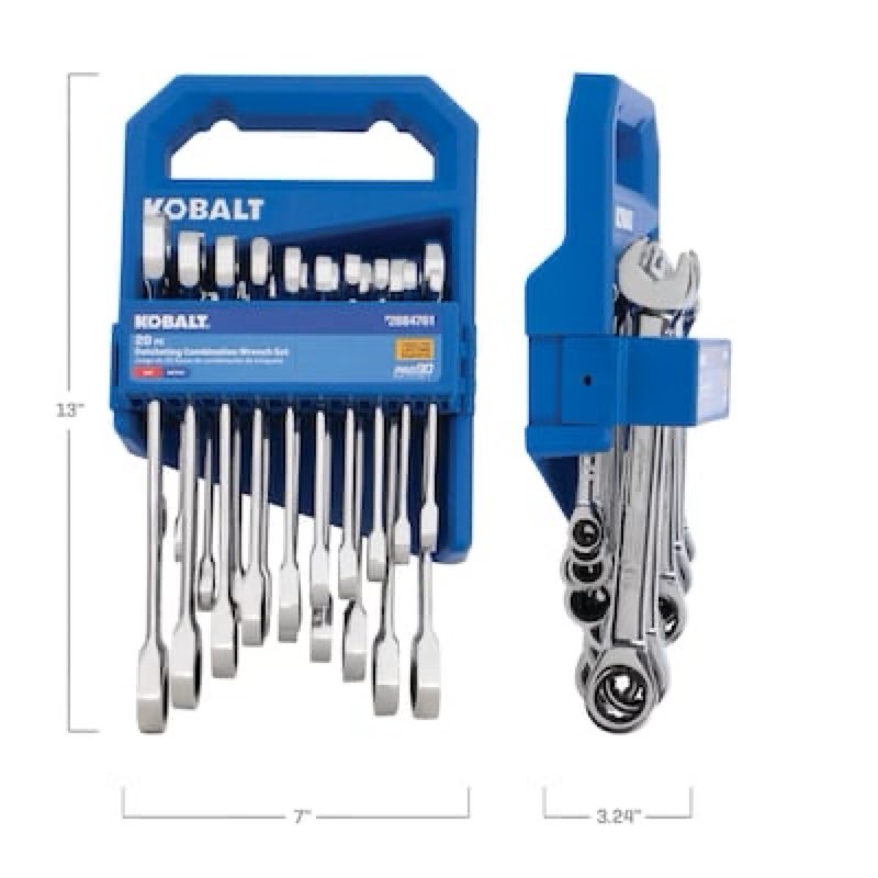 kobalt 20 -piece set metric and standard (sae) ratchet wrench