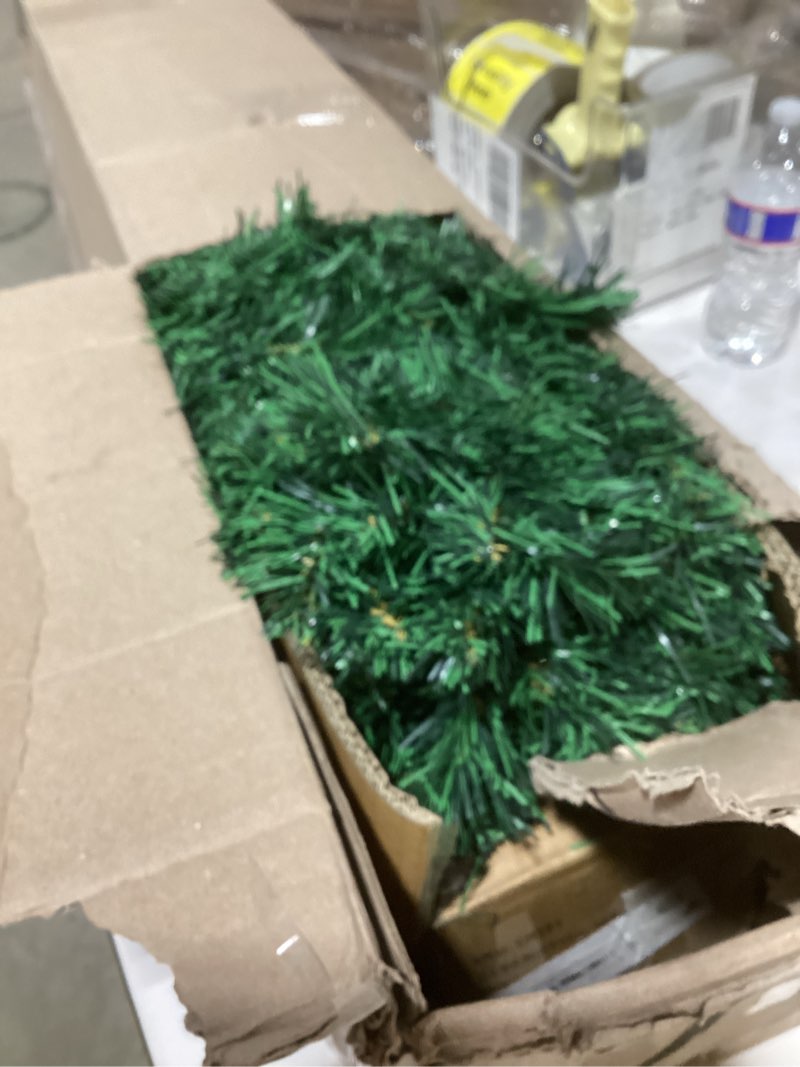 Condition photo showing As Is for KTKDE 6ft Premium Artificial Holiday Christmas Tree w/ 1005 Branch Tips1pcs Tree top Star 200 Led Battery Operated String Lights,for Home Festival Celebration Perfect Choice for Xmas Decoration Green 6ft