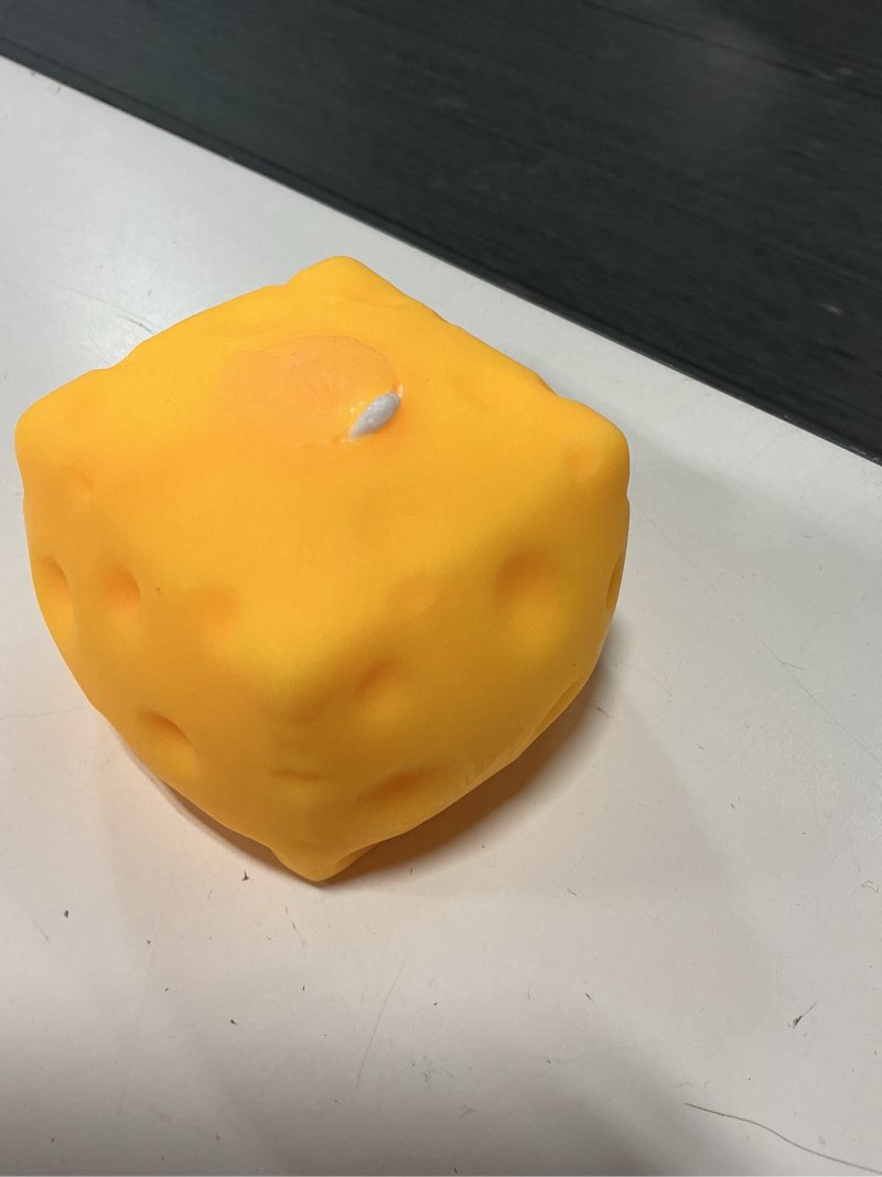 Condition photo showing As Is for 4pcs yellow cheese squishy slow rising, squishy squeeze cheese block, soft novelty toy, stress balls for adults rebounding sensory squishys cheese (4pcs) 2.16 inch