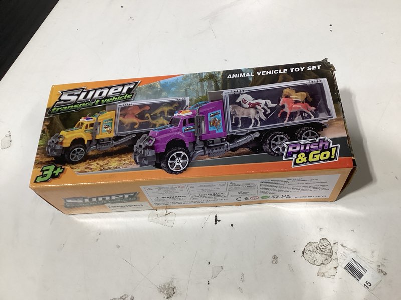 Condition photo showing Good Condition for cozycharm 9 in 1 car toys for kids 3-6, truck with 8 animal toys, birthday gifts for 3 4 5+ year old