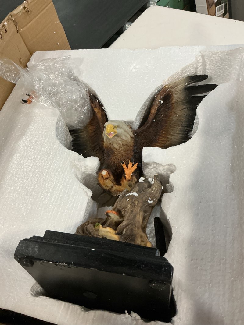 Condition photo showing As Is for 17 inch large eagle statue resin sculpture frgurine gift for home decor office living room desktop display decorative decoration
