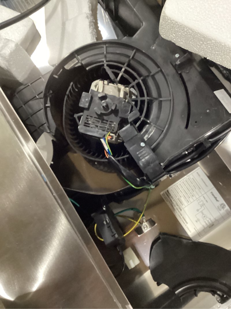 Condition photo showing As Is for Comfee CVU30W4AST 30 inch Under Cabinet Ducted/Ductless Convertible Slim Vent Durable Stainless Steel Kitchen Reusable Filter, 3 Speed Exhaust Fan and 2 LED Lights Range Hood, 2.0 Version 30 inch 3 Speed Exhaust Fan Stainless Steel