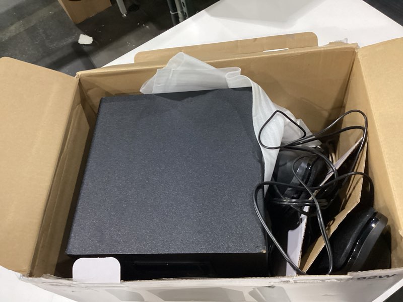Condition photo showing As Is for NOT TESTED CORNER HAS DAMAGE Cyber Acoustics CA-3908 2.1 Multimedia Speaker System with Subwoofer, 92 Watts Peak Power, Deep Bass, Perfect for Music, Movies, and Games on Desktops, Laptops, Consoles CA-3908 Speaker