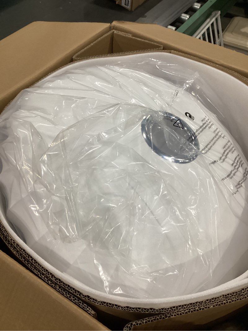 Condition photo showing Good Condition for large 23.6 inch lantern pendant light, white imitation silk lampshade, bubble pendant light, hanging lamp simple chandelier for living dinning room kitchen island bedroom restaurant cafe white 23.6in