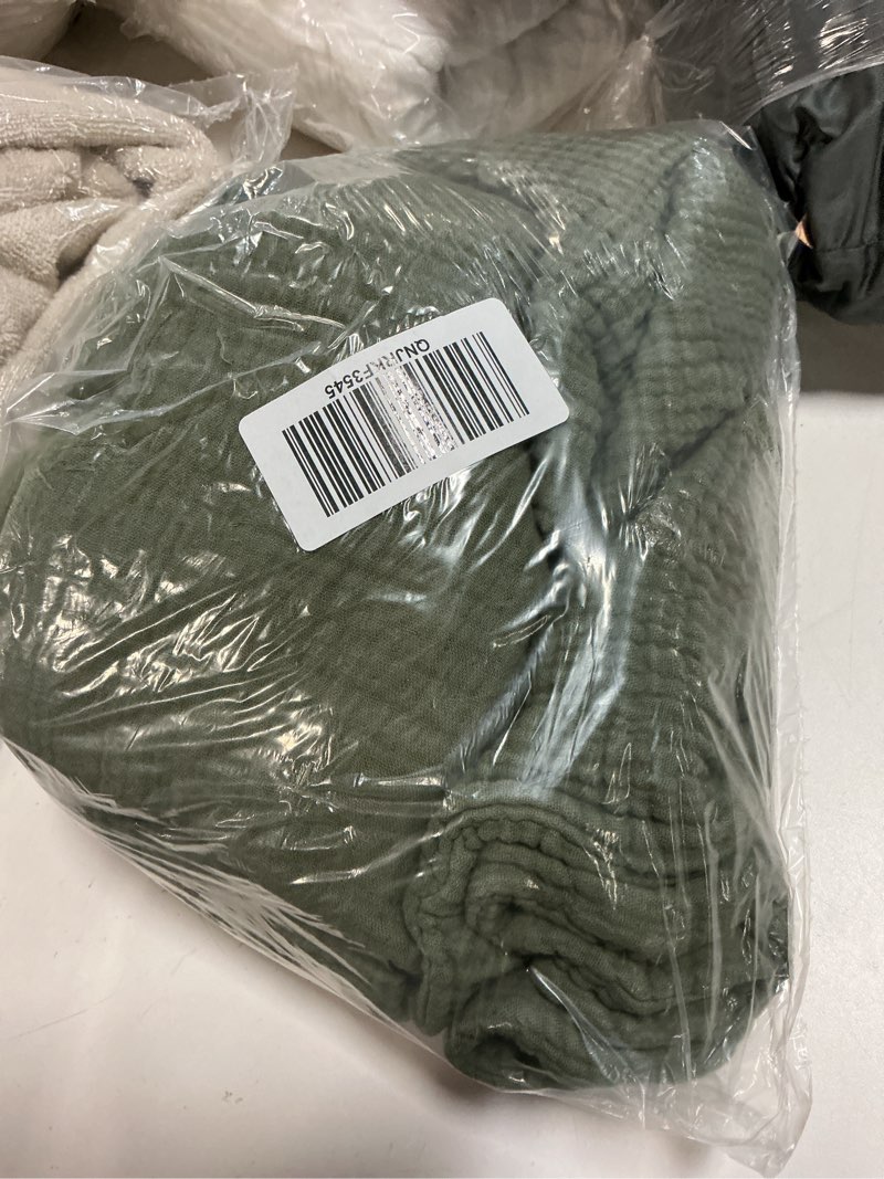 Condition photo showing Good Condition for organic cotton gauze sham set, king, olive