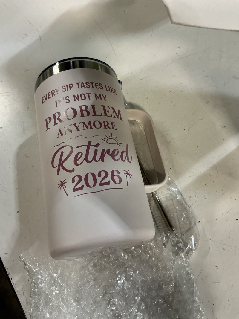 Condition photo showing New/Like New for qtencas retirement gift for woman, 20oz stainless steel coffee mug | gift-ready package, ideal farewell gifts for women, double-wall vacuum insulation keeps drinks hot 10h & cold 4h
