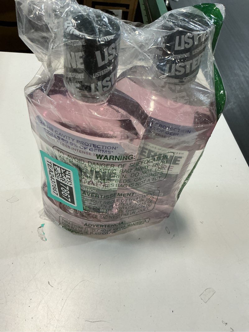 Condition photo showing New/Like New for Listerine Total Care Alcohol Free Anticavity Mouthwash, Bad Breath Treatment, Oral Rinse Prevents Cavities; Fresh Mint Flavor, 1 L, 2 Pack 33.8 Fl Oz (Pack of 2)