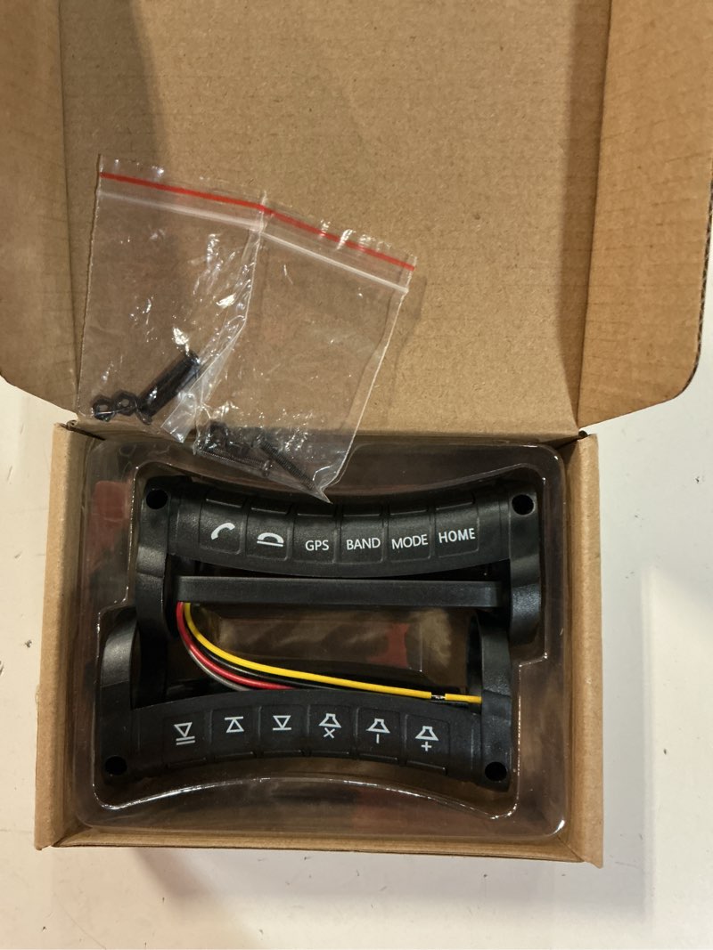 Condition photo showing New/Like New for universal wireless steering wheel control - compatible with car dvd/radio/navigation systems, plug & play remote button(black)