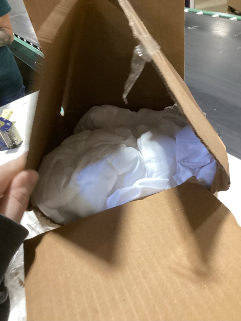 Condition photo showing As Is for utopia bedding quilted fitted mattress pad, king size, elastic fitted mattress topper protector and cover with deep pocket stretches up to 16 inches, machine washable (white) white king (pack of 1)