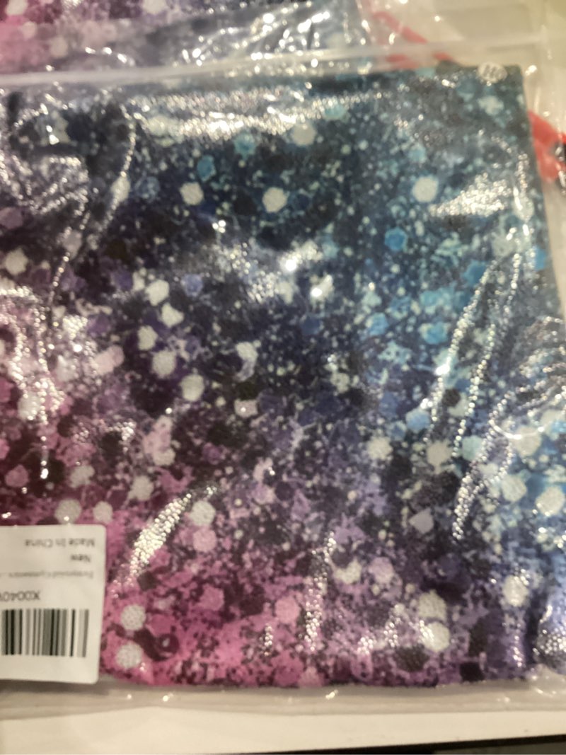 Condition photo showing New/Like New for Funnycokid Girls Gymnastics Leotards with Shorts Sparkle Dance Unitards Mermaid Active Biketards 2-10 Years A1 Diamond Green Pink 7-8 Years