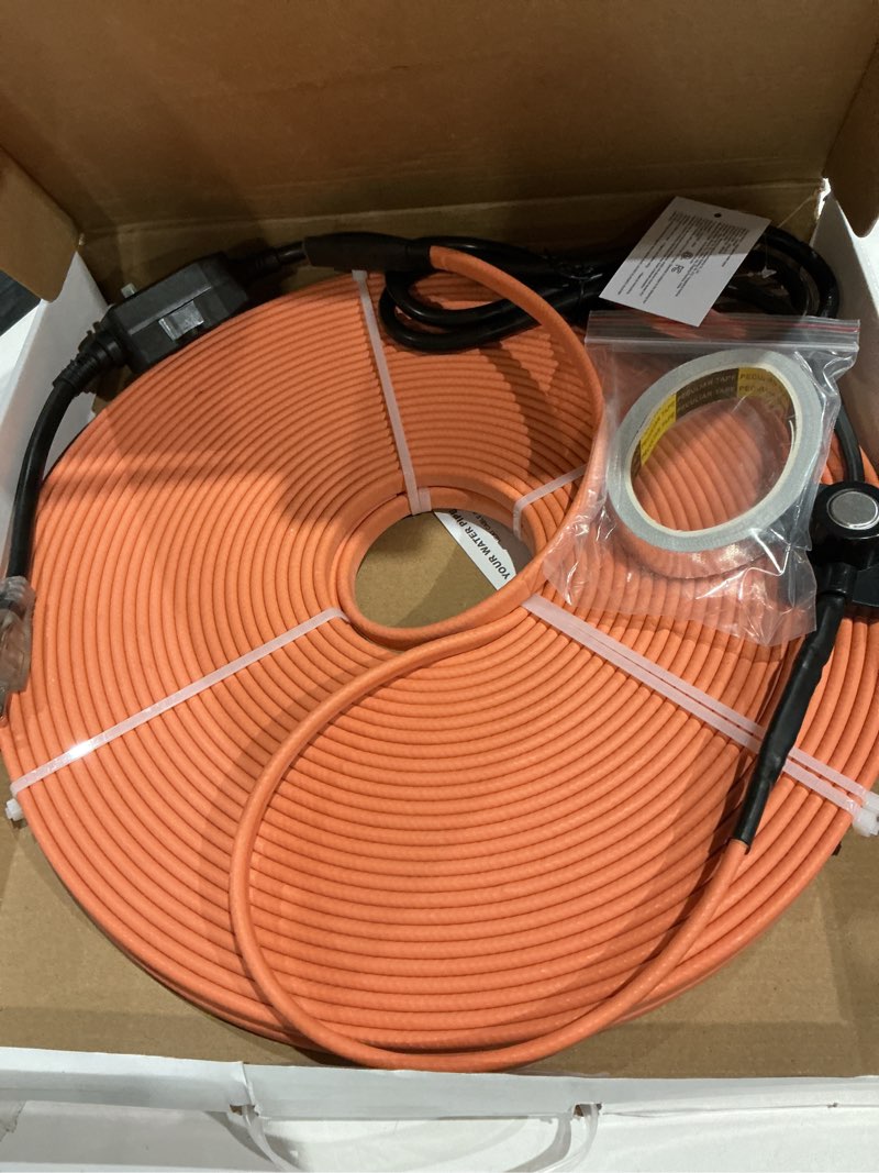 Condition photo showing Good Condition for cupohus heat tape for water pipes with thermostat 140ft, freeze protection self-regulating heat trace cable for metal, plastic home pipes, roof and rv, 110-120v