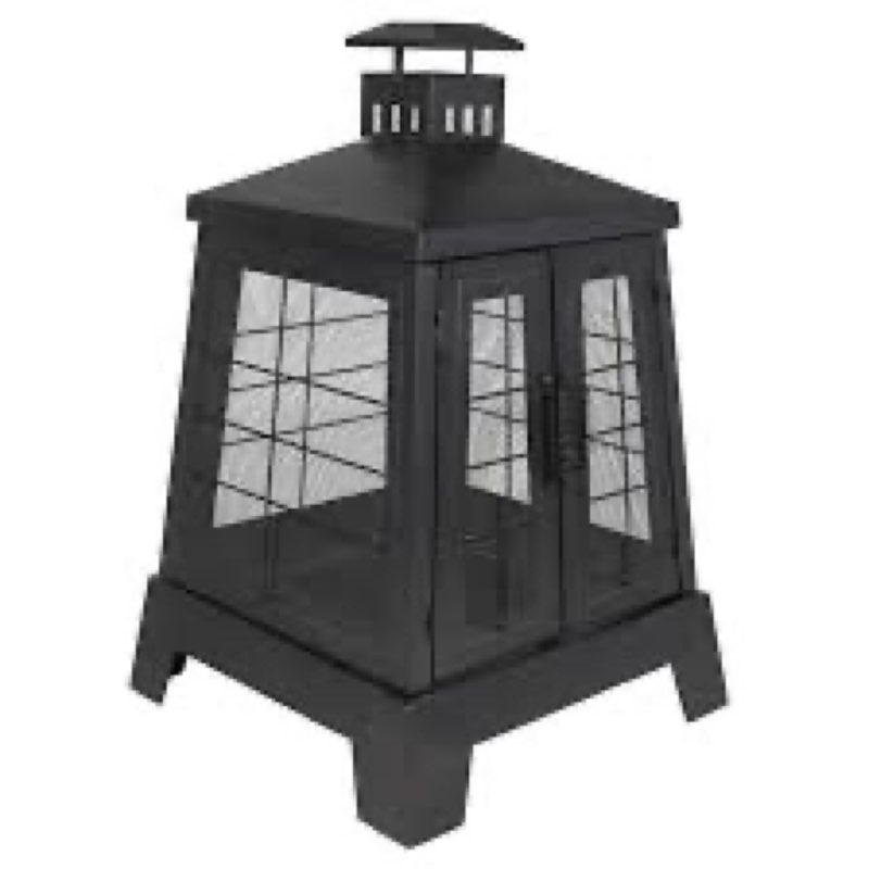 allen + roth 29.13-in w black steel wood-burning fire pit