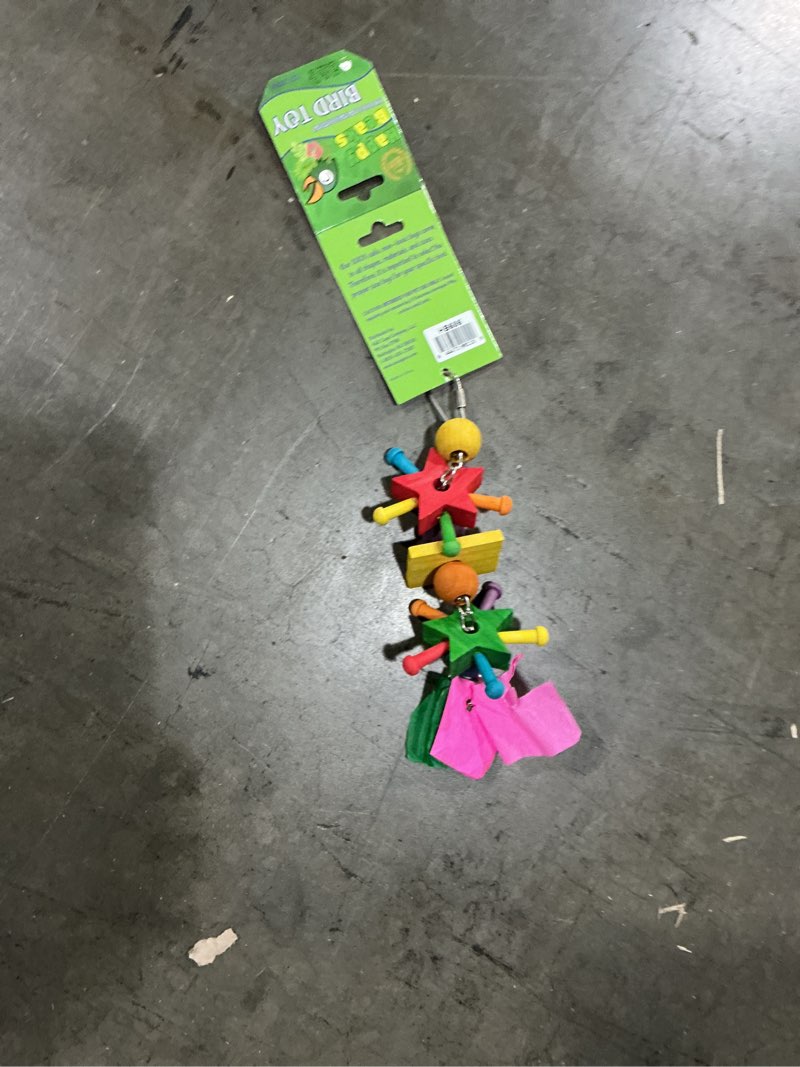 Condition photo showing New/Like New for A&E Cage Company Happy Beaks The Wooden Cowboy Spur Bird Bird Interactive Toy