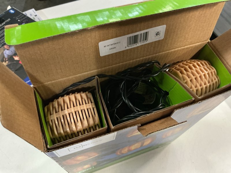 Condition photo showing Good Condition for mainstays 10-light 7.4-feet plug-in beige rattan outdoor string lights