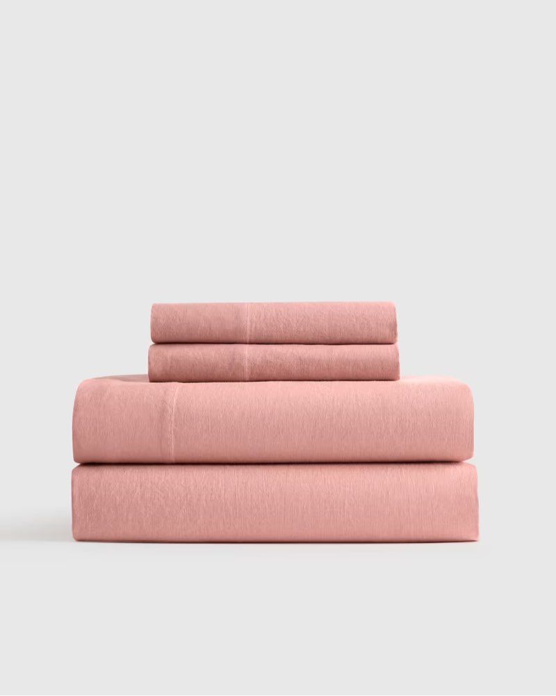 quince european linen sheet set of 3 pieces, king,color rose 