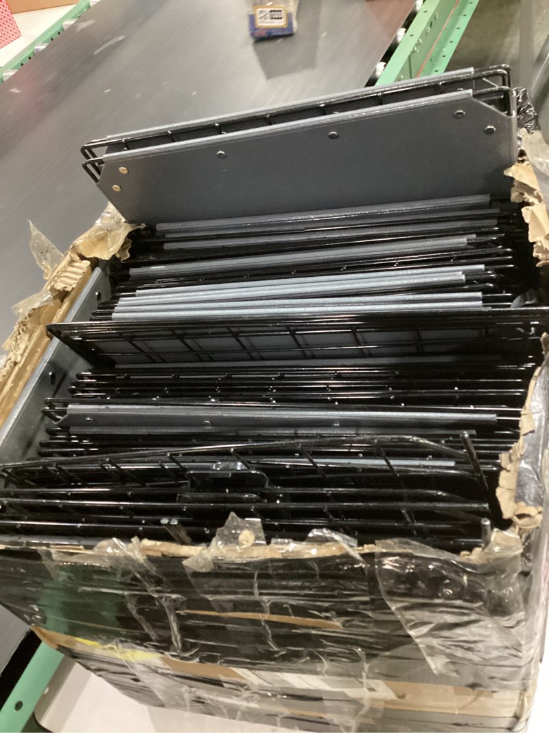 Condition photo showing As Is for (similar, may be missingparts) 12 panels small animal playpen, 48\" x 24\" x 16\" pet playpen with waterproof mat, c&c cage for guinea pigs, puppy play pen, bunny playpen, indoor outdoor portable metal wire yard fence 12 panels - 48\"l x 24\"w x 16\"h black