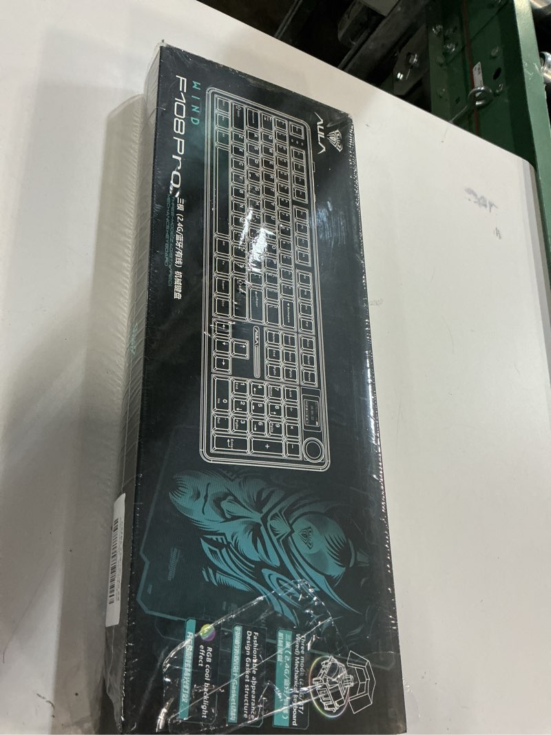 Condition photo showing New/Like New for AULA F108 PRO - Wireless Mechanical Keyboard with Screen & Knob,Full Size Keyboard with 8000mAh Battery,Pre-lubed Switches,Side Printed PBT Keycaps,RGB Backlit Hot Swappable Custom Gaming Keyboards Gradient Black