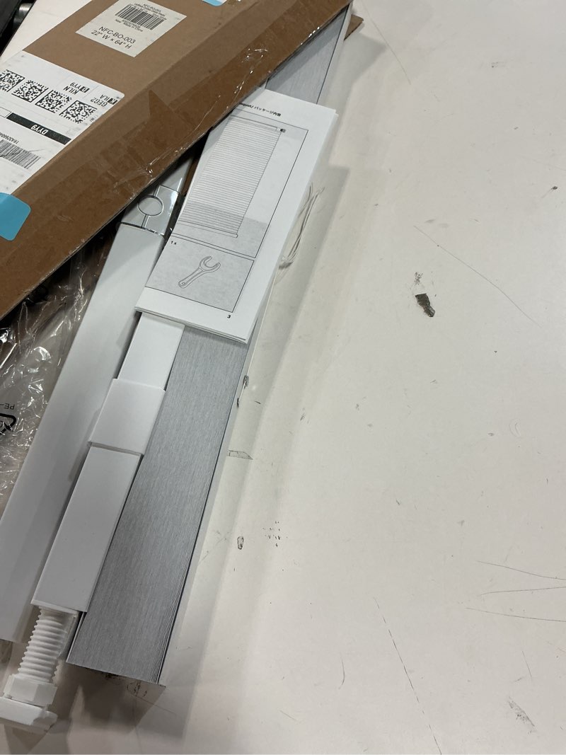 Condition photo showing Good Condition for LazBlinds Cordless Cellular Shades, No Tools No Drill Blackout Honeycomb Shades Pleated Blinds for Windows, 22" W x 64" H, Silver White Blackout-silver White 22'' W x 64'' H